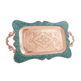 2 személyes perzsa türkiz tálca