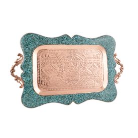 4 személyes perzsa türkiz tálca