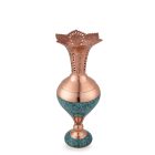 Perzsa türkiz, áttört mintás váza 37 cm