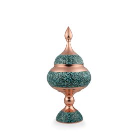 Perzsa türkiz talpas cukortartó tetővel 33 cm