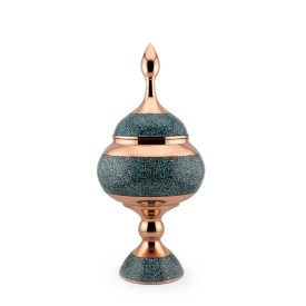 Perzsa türkiz talpas cukortartó tetővel 24 cm