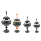 Perzsa türkiz talpas cukortartó tetővel 24 cm