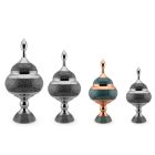 Perzsa türkiz talpas cukortartó tetővel 20 cm