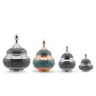 Perzsa türkiz cukortartó tetővel 15 cm