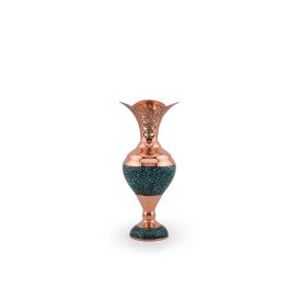 Perzsa türkiz, áttört mintás váza 16 cm