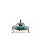 Perzsa türkiz kaviárkínáló tetővel