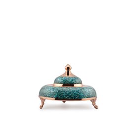 Perzsa türkiz kaviárkínáló tetővel