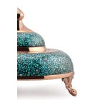 Perzsa türkiz kaviárkínáló tetővel