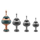 Perzsa türkiz talpas cukortartó tetővel 29 cm