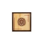 Falikép fából, kerek virágos mintával