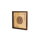 Falikép fából, kerek virágos mintával