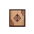 Falikép fából, bordó mintával, csíkokkal