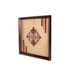 Falikép fából, bordó mintával, csíkokkal