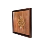 Falikép fából, ornamentikus mintával, csíkokkal