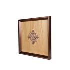 Falikép fából, inverz perzsa mintával, világos alapon