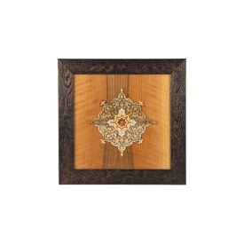 Falikép fából, perzsa mintával, széles kerettel