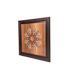 Falikép fából, kerek virágos mintával