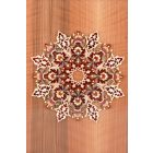 Falikép fából, kerek virágos mintával