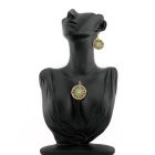 3 részes türkiz-fekete ékszerszett - kerek