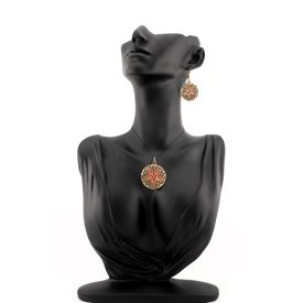 3 részes piros-fekete ékszerszett 