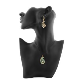 3 részes türkiz-fekete Boteh ékszerszett
