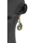 3 részes fekete-türkiz Boteh ékszerszett