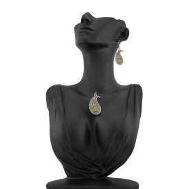 3 részes kék-fekete Boteh ékszerszett