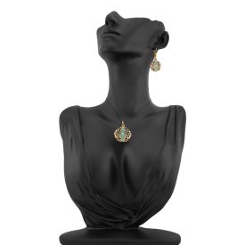 3 részes fekete-türkiz ékszerszett