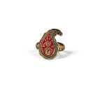 3 részes piros Boteh ékszerszett