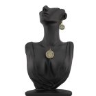 3 részes fekete-türkiz ékszerszett - kerek