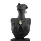 3 részes türkiz-fekete ékszerszett - kerek