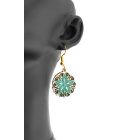 3 részes türkiz-fekete ékszerszett - kerek