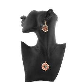 3 részes piros-fekete ékszerszett - kerek