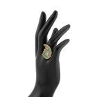 3 részes arany-türkiz Boteh ékszerszett