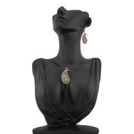 3 részes fekete-arany Boteh ékszerszett