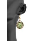 3 részes zöld-fekete ékszerszett - kerek