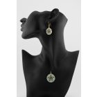 3 részes türkiz-fekete ékszerszett - kerek