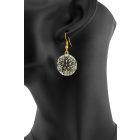 3 részes türkiz-fekete ékszerszett - kerek