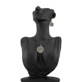 3 részes kék-arany ékszerszett - kerek