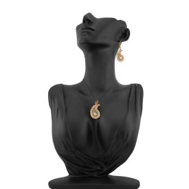 3 részes arany-piros Boteh ékszerszett