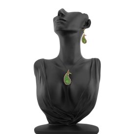 3 részes zöld-arany Boteh ékszerszett