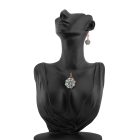 4 részes türkiz berakásos virág ékszerszett