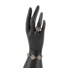 4 részes türkiz berakásos virág ékszerszett