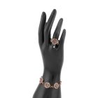 4 részes türkiz berakásos virág ékszerszett