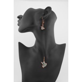 4 részes türkiz berakásos madaras ékszerszett