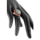 3 részes türkiz berakásos elegáns ékszerszett - kerek