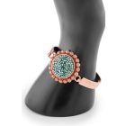 2 részes türkiz berakásos elegáns ékszerszett - kerek