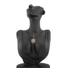 2 részes türkiz berakásos virágos ékszerszett 