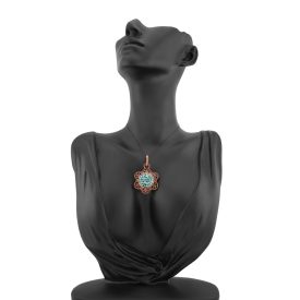 2 részes türkiz berakásos virágos ékszerszett 