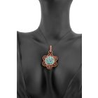 2 részes türkiz berakásos virágos ékszerszett 